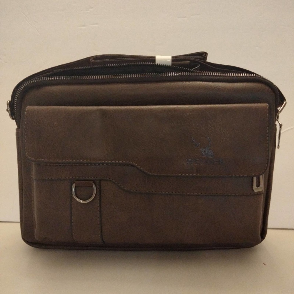 Unisex  Weixier crossbody brown PU leather bag/ tablet